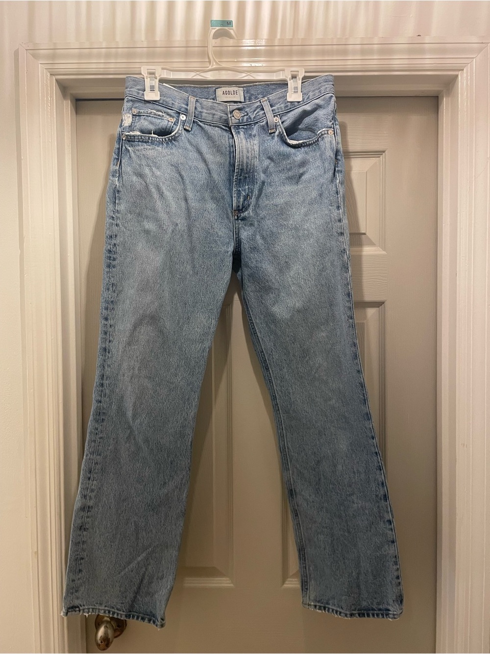 Agolde Women's Light Blue Straight-Leg Jeans